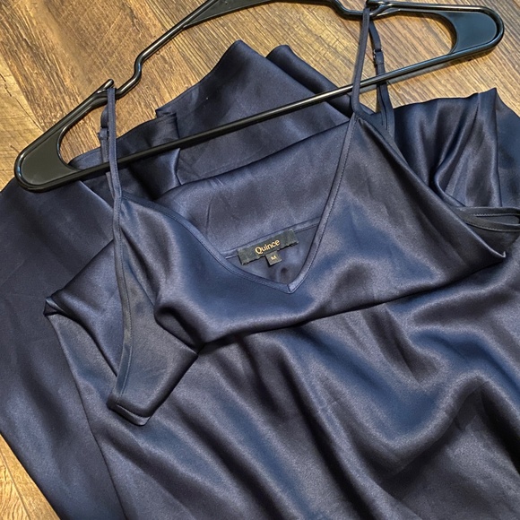 Quince 100% Washable Silk Slip Midi Dress - Picture 3 of 7